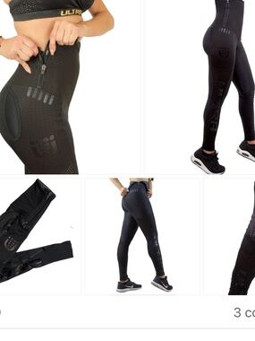 Ultra Navy Blue Leggings with Gold 'ULTRA' for women including faja